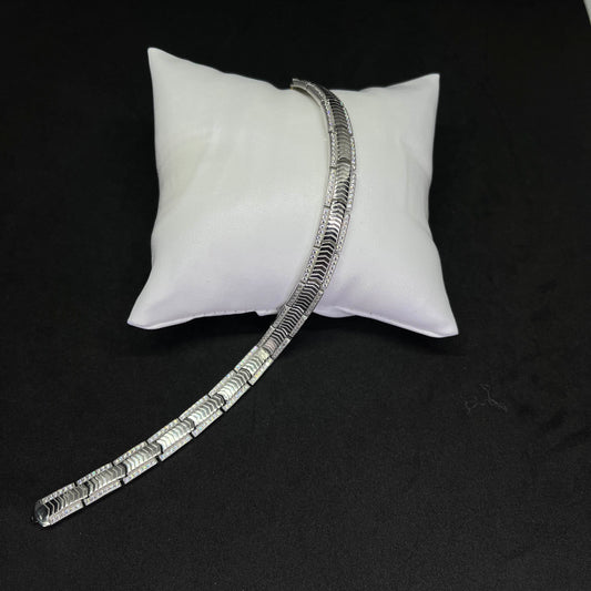 Men’s Wave-Link 925 Sterling Silver Bracelet