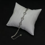 Womens Heart Charm Bracelet in Real 925 Silver