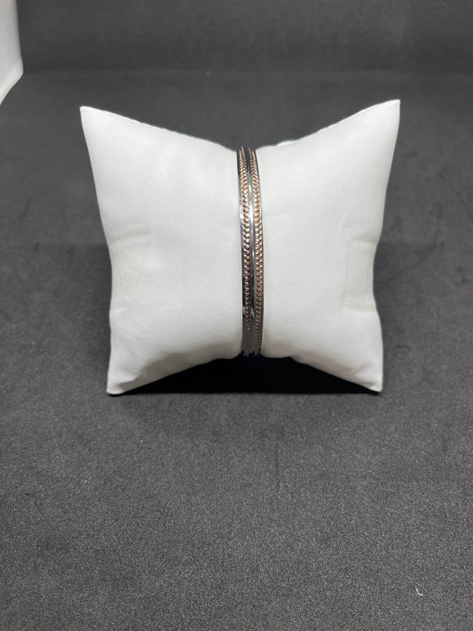 Men’s Dual-Line Beaded Kada in 925 Sterling Silver – Classic Heritage Design