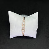 Women’s Dual Teardrop Kada in 925 Sterling Silver with Rose Gold Finish & CZ Detailing