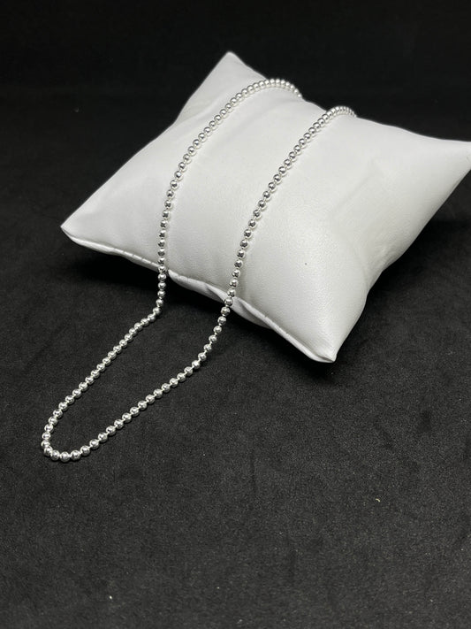 Mens Beaded Chain in Real 925 Silver