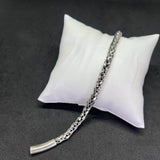 Men’s Flat Braided 925 Sterling Silver Bracelet