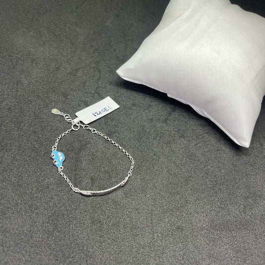 Kids Blue Car Charm 925 Sterling Silver Bracelet