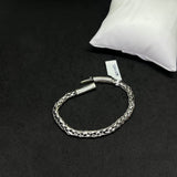 Men’s Flat Braided 925 Sterling Silver Bracelet