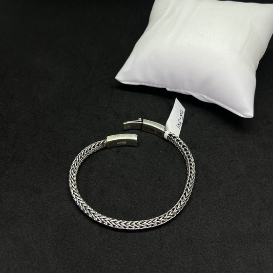 Men’s Rope-Weave 925 Sterling Silver Bracelet