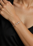 Women’s Elegant Bow-Tie Kada in 925 Sterling Silver with Rose Gold Finish & CZ Detailing