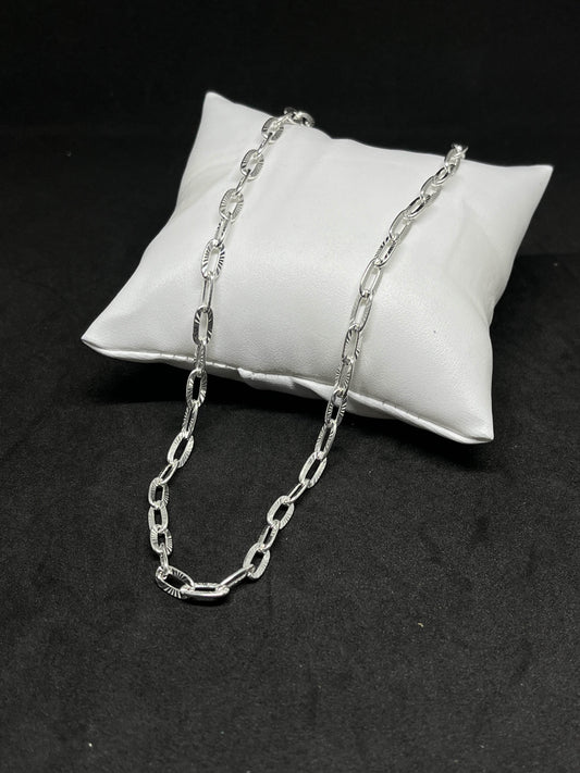 Men’s Rectangular Link Chain in 92.5 Sterling Silver