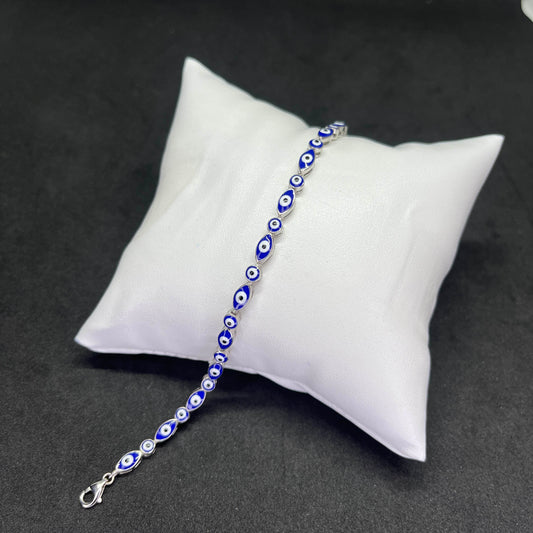 Womens Evil Eye Protection Bracelet in Real 925 Silver