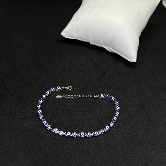 Womens Evil Eye Protection Bracelet in Real 925 Silver