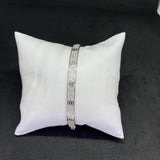 Men’s Screw-Motif Kada in 925 Sterling Silver – Half CZ Studded Luxury Band