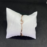 Women’s Fan Motif Kada in 925 Sterling Silver with Rose Gold Finish & CZ Accents